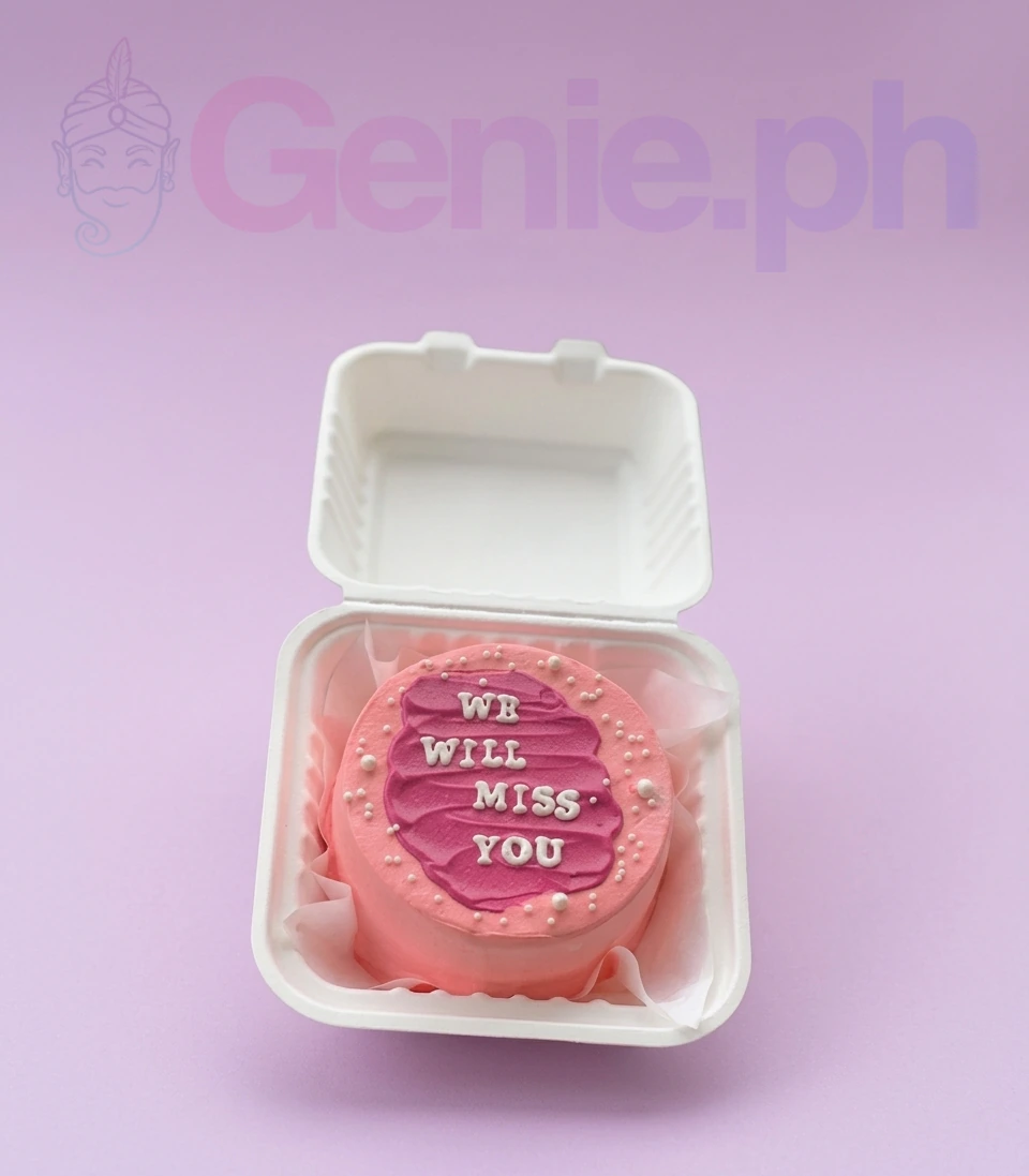 Pink Farewell Bento Cake Design