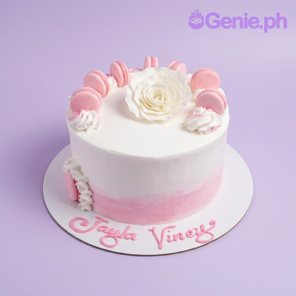 Pink Macaron Floral Pvz Cake Design
