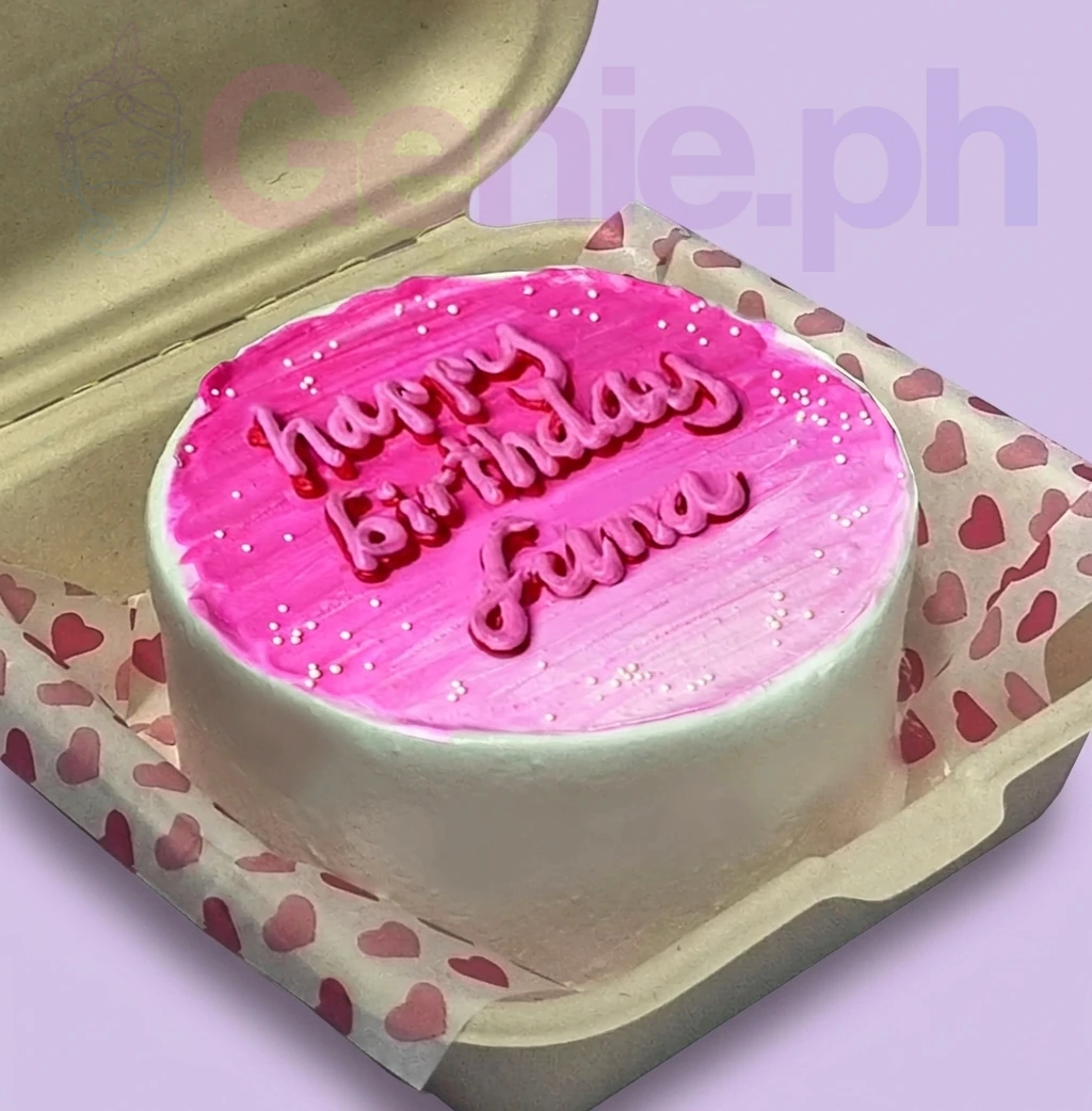 Pink Minimalist Top Wing Cake Design