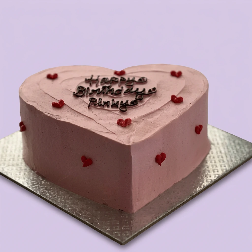 Pink Minimalist Heart Cake