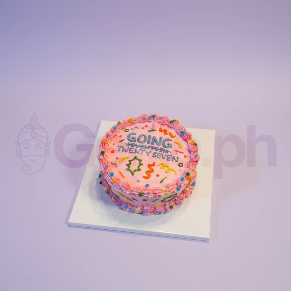 Pink Minimalist Twenty Cake Design