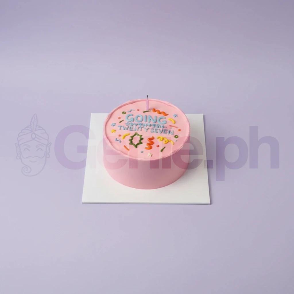 Pink Minimalist Twenty Cake Design