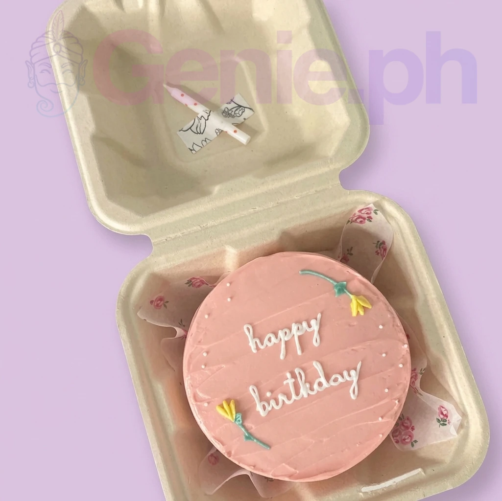 Pink Minimalist Bento Cake Design