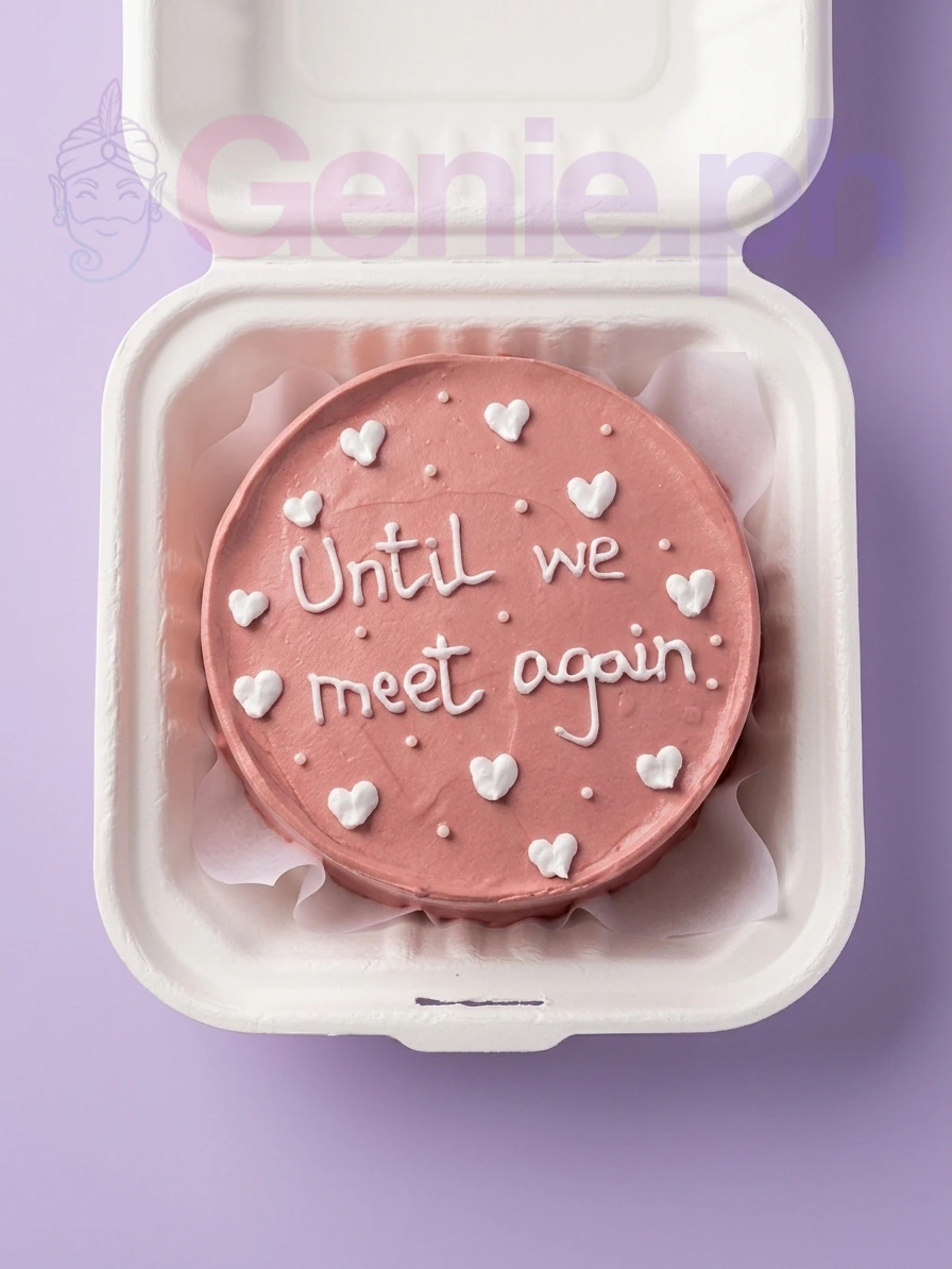 Pink Minimalist Farewell Cake Design