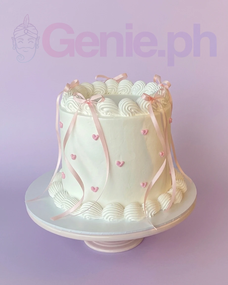 Pink Minimalist Ribbon Cake