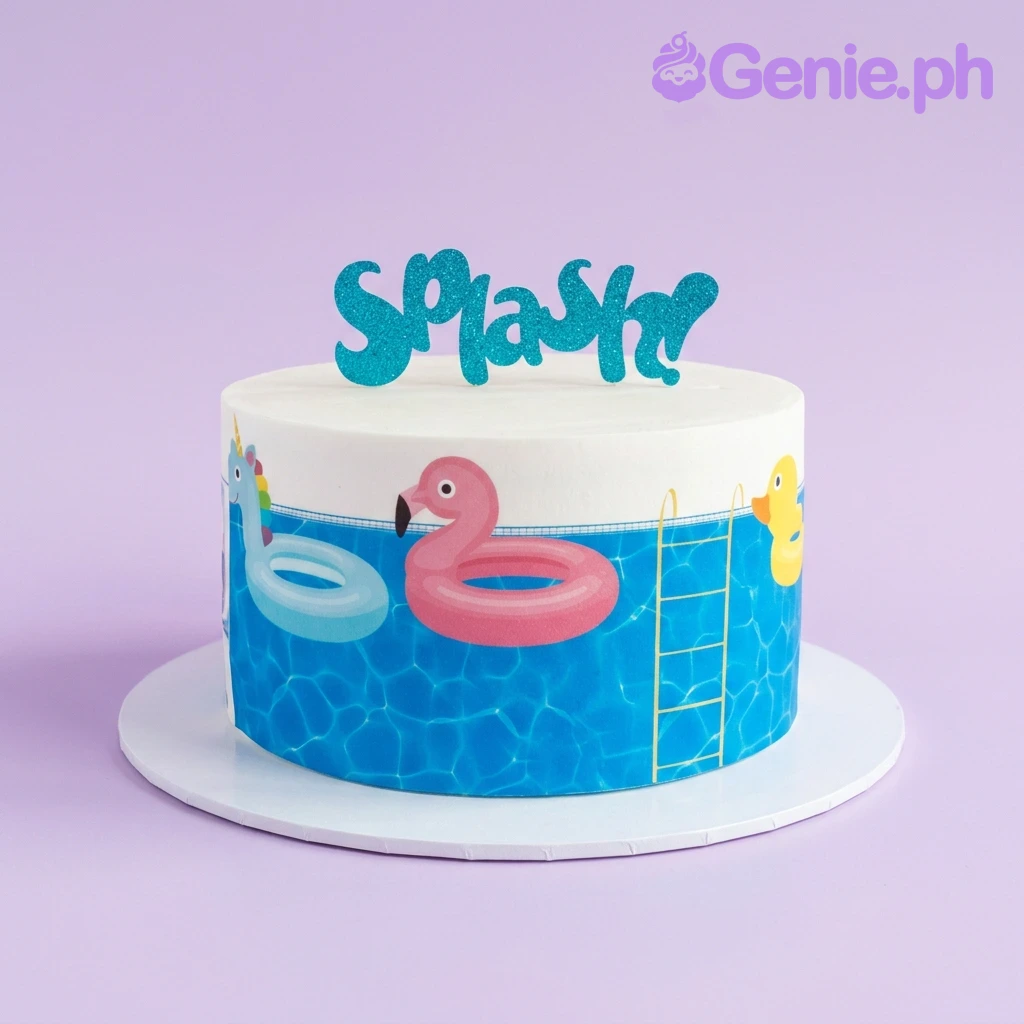 Pool Party Kids Birthday Cake Design