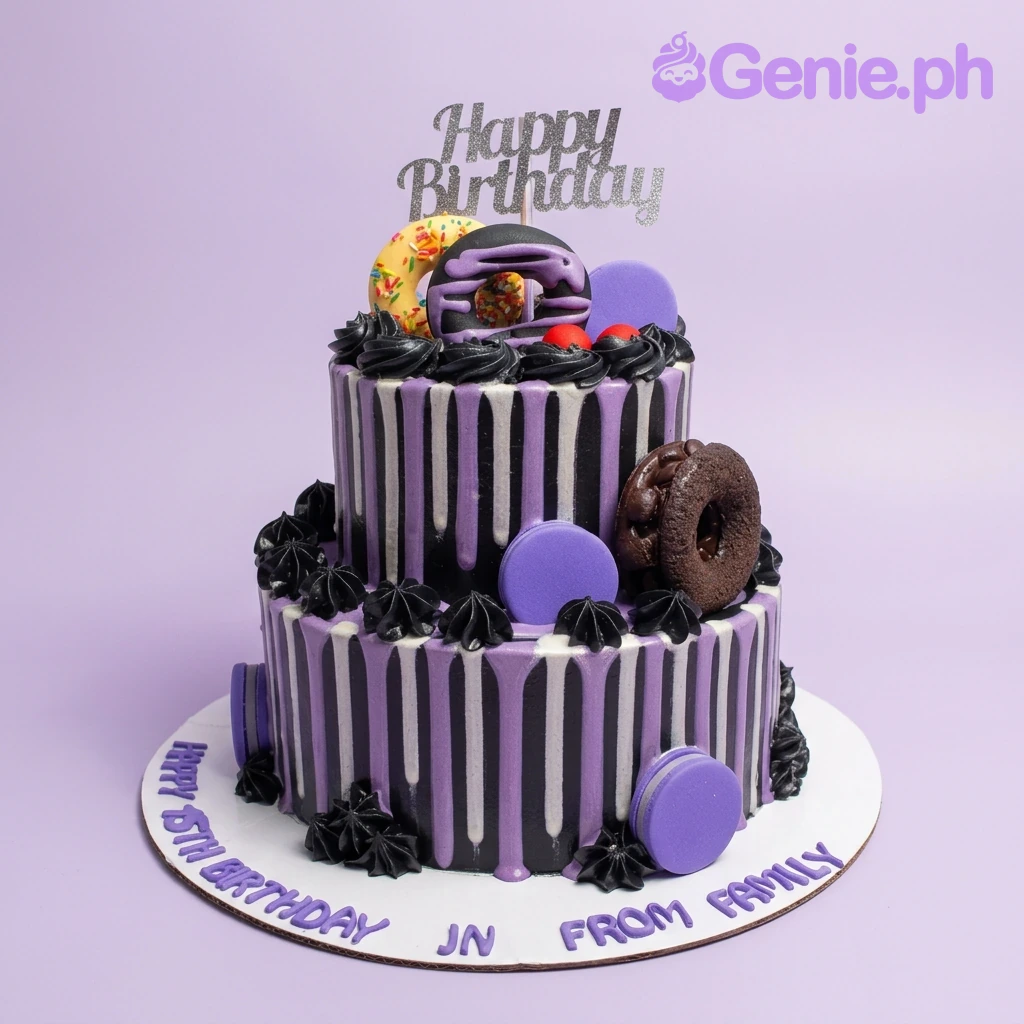 Purple Black Drip Purple Cakes Cake Design