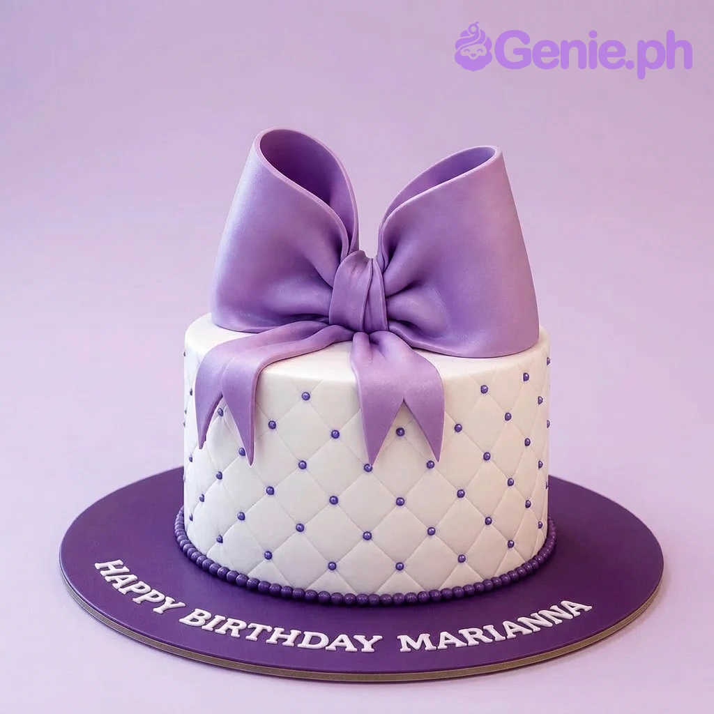 Purple Bow Purple Cakes Cake Design