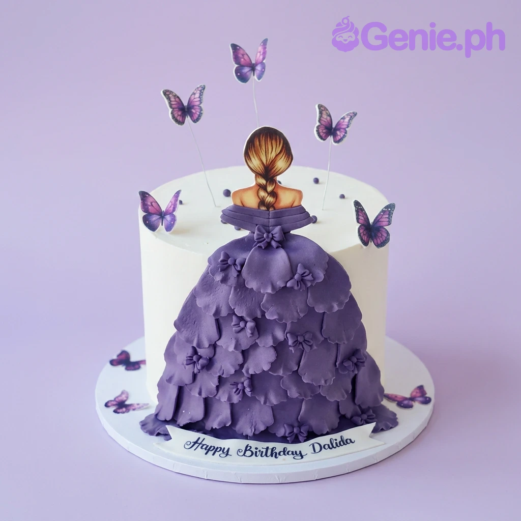 Purple Butterfly Girl Purple Cakes Cake Design