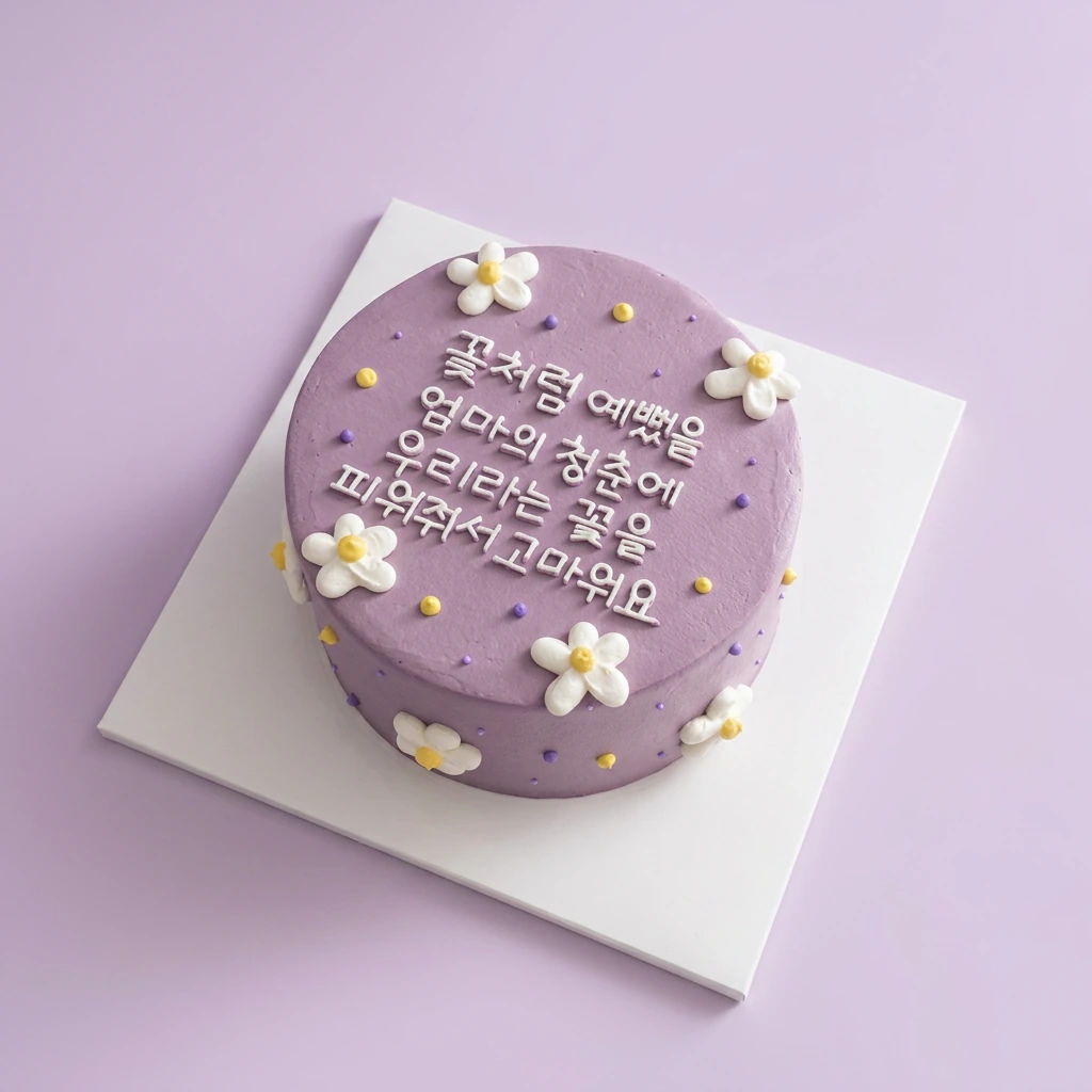 Purple Minimalist Korean Cake Design