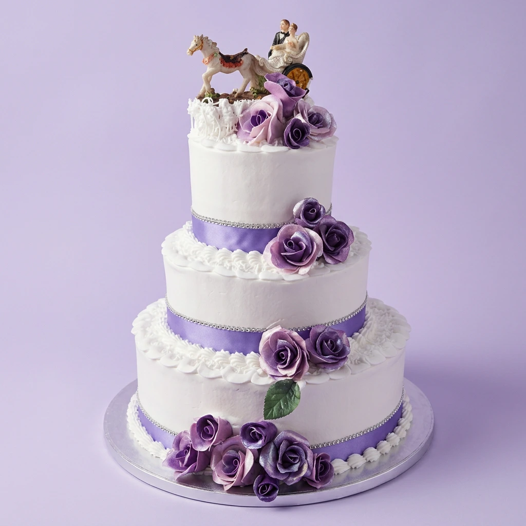 Purple Rose Wedding Cake Purple Rose Wedding Cake