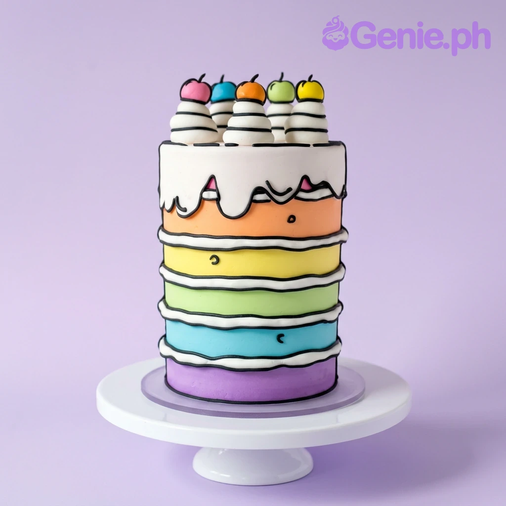 Rainbow Cartoon Cake Rainbow Cartoon Cake