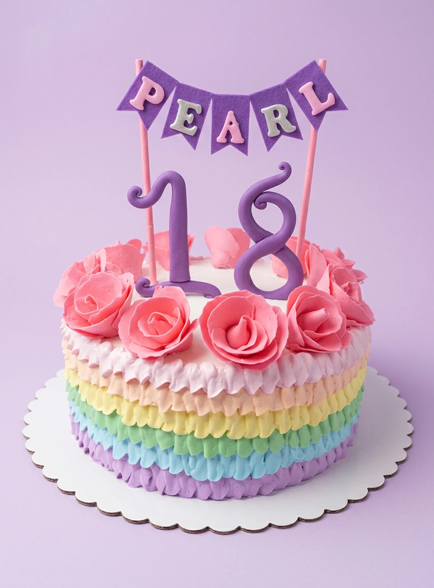 Rainbow Debut Cake