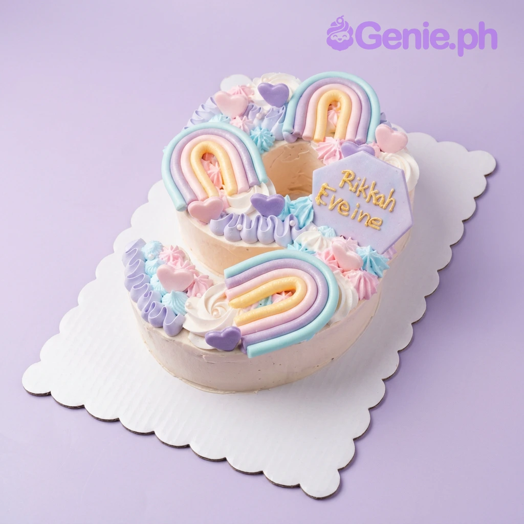 Rainbow Number Cake