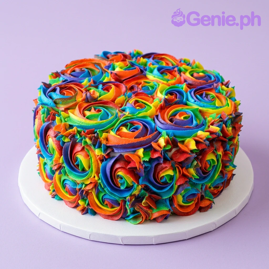 Rainbow Rosette Rosettes Cake Design Rainbow Rosette Rosettes Cake Design