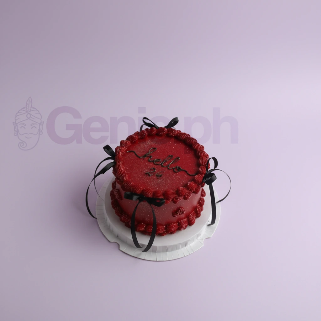 Red Minimalist Raya Cake Design