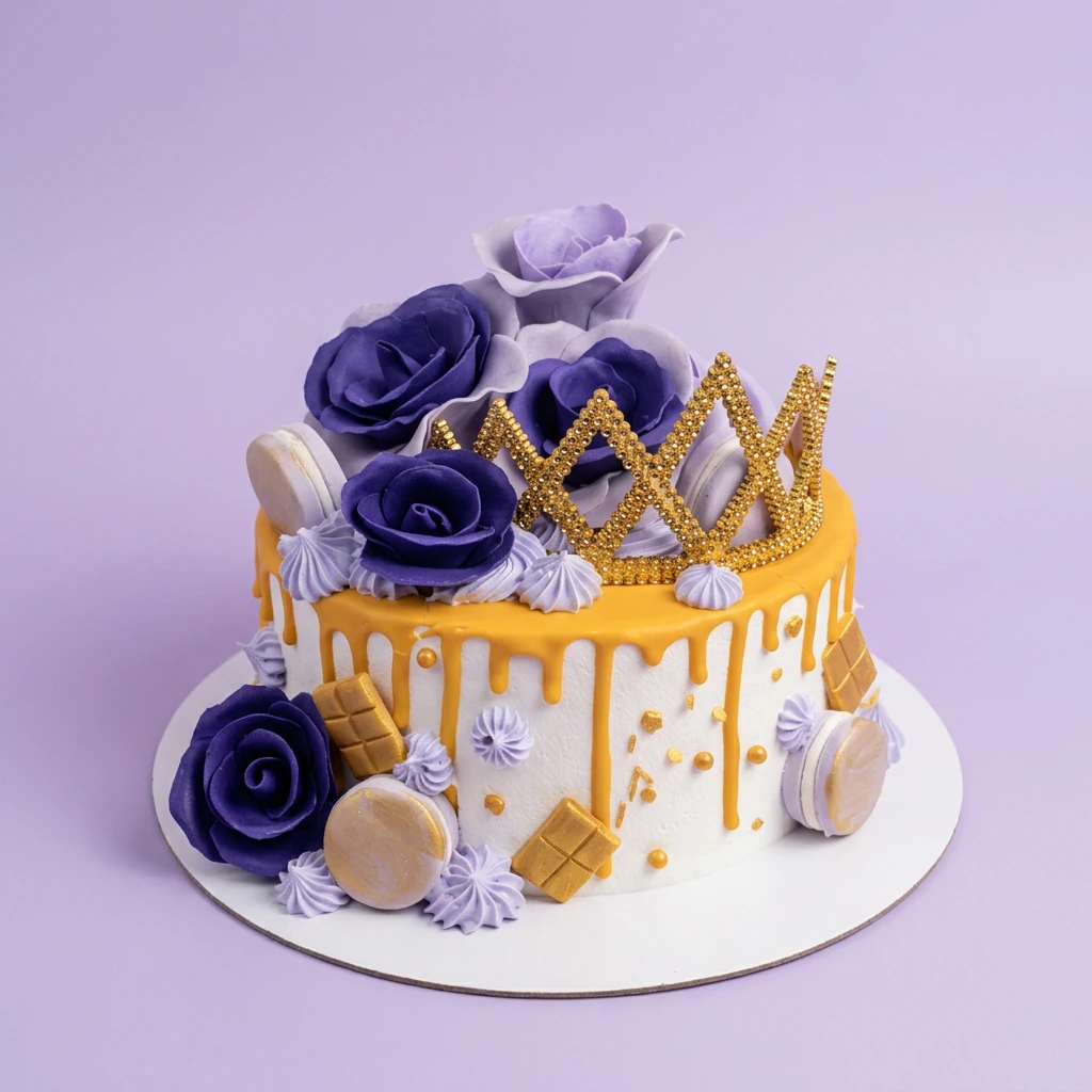 Royal Purple Royal Crown Cake Design