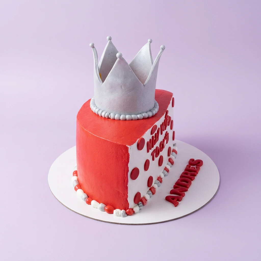 Royal Red Heart Royal Crown Cake Design