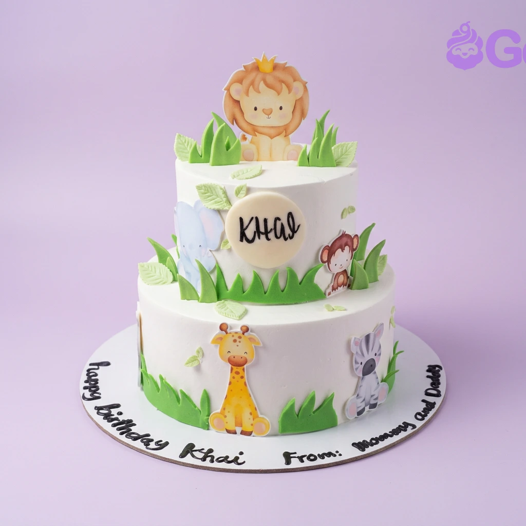 Safari Animal Anime Cake Design Safari Animal Anime Cake Design