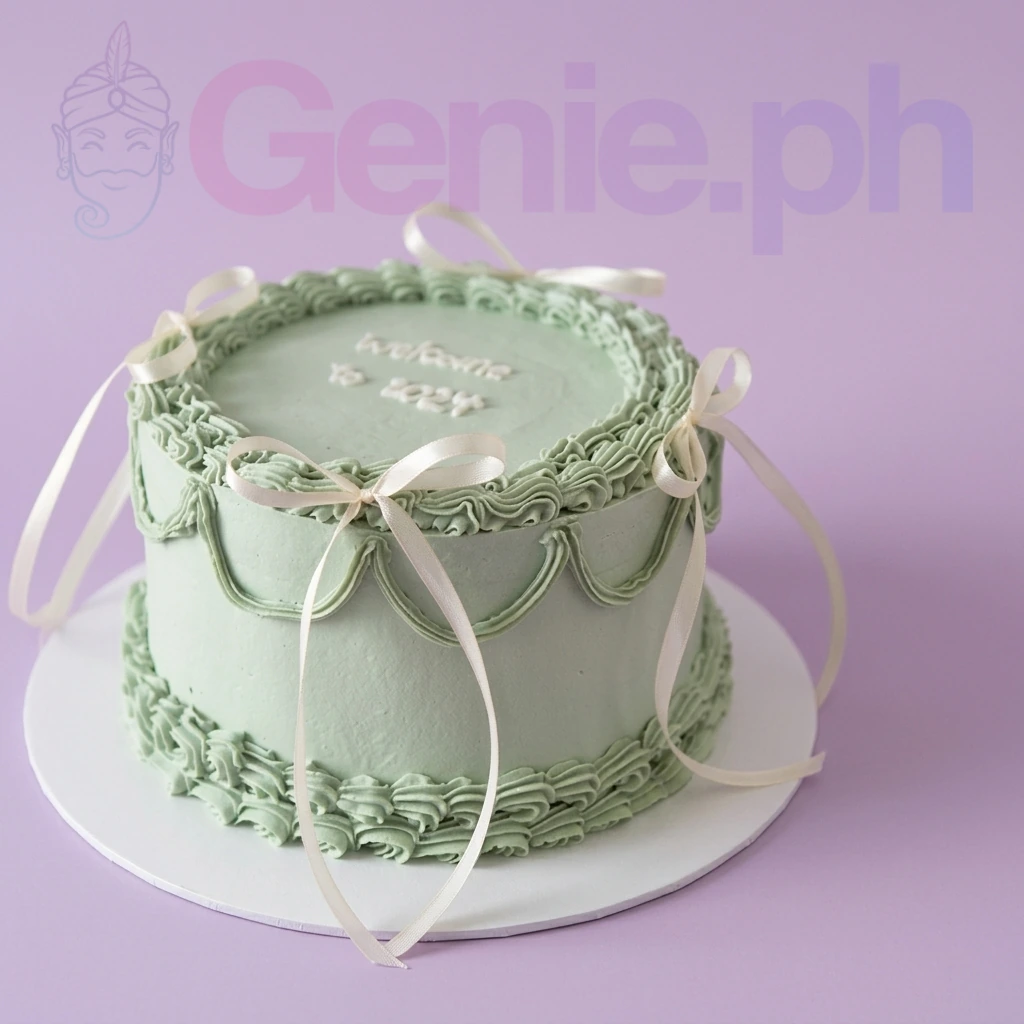 Sage Green Minimalist Cake
