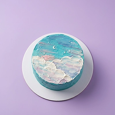 Sky Palette Knife Cake