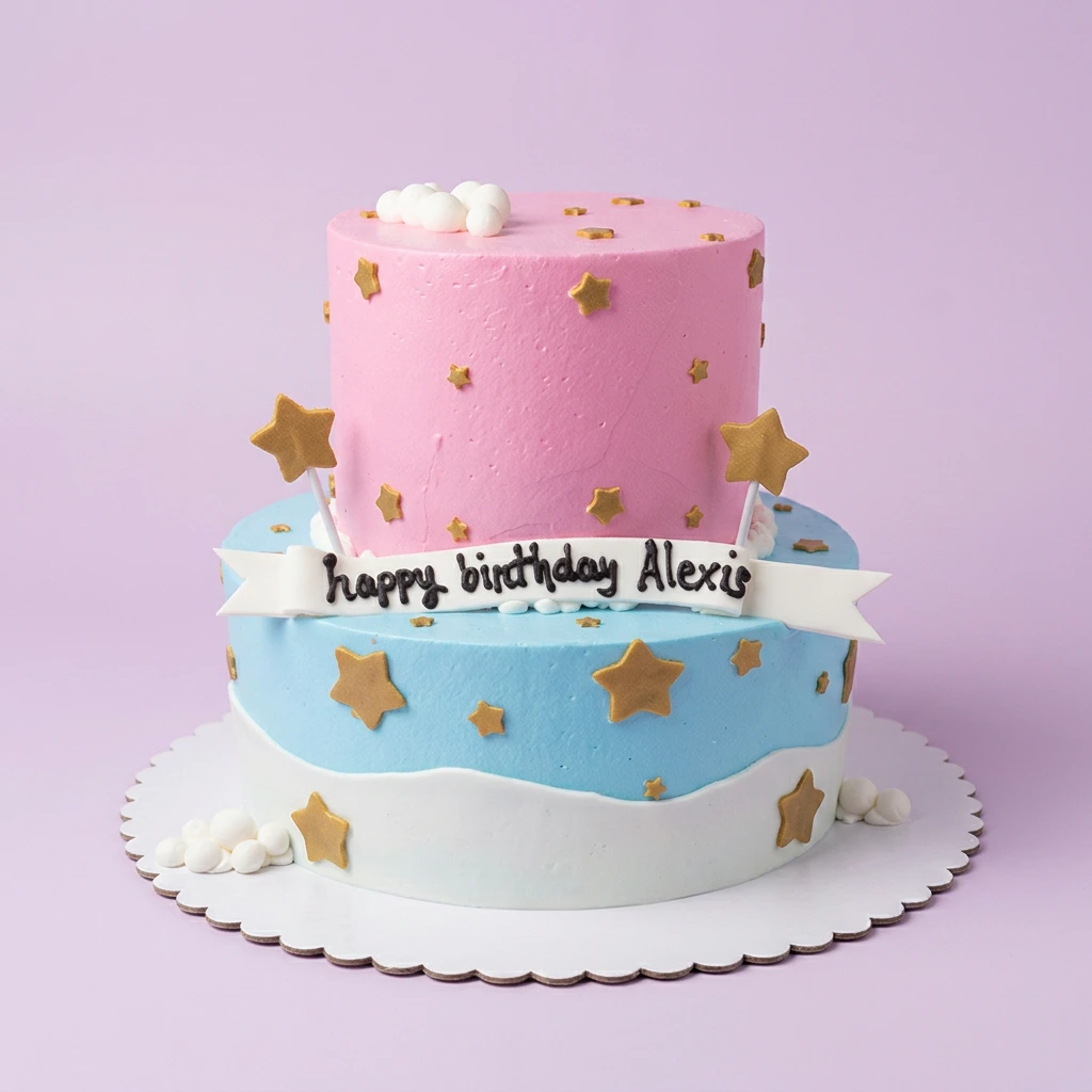 Starry Birthday Strawberry Birthday Cake Design
