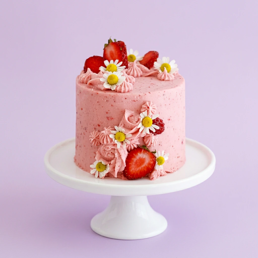 Strawberry Daisy Strawberry Birthday Cake Design