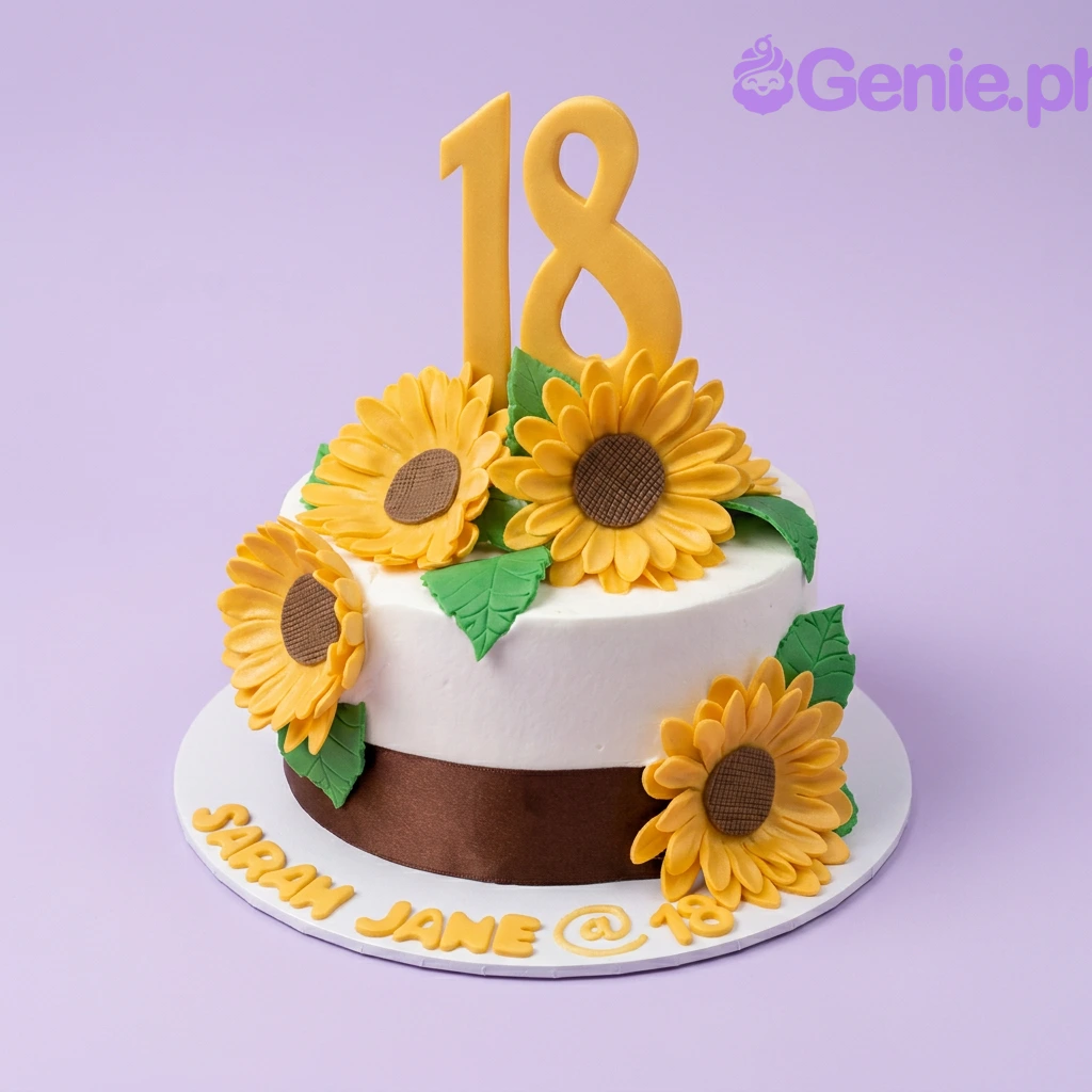 Sunflower 18th Birthday Cake