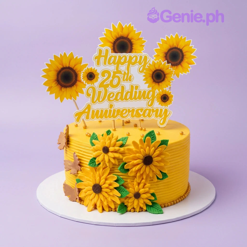 Sunflower Anniversary Cake