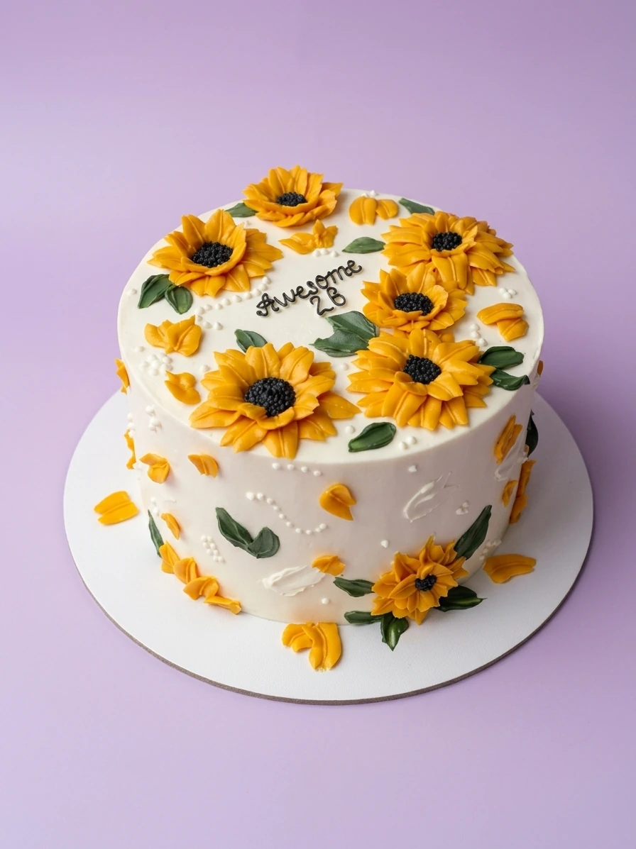 Sunflower Birthday Cake
