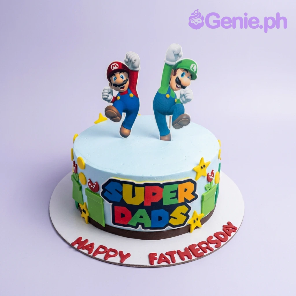 Super Mario Father's Day Fathers Day Cake Design