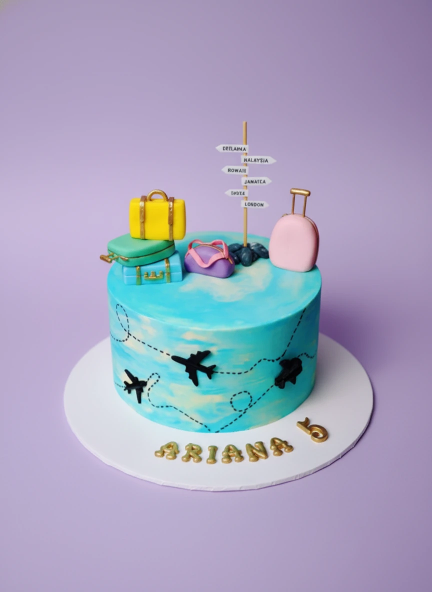 Travel Theme Suit Cake Design