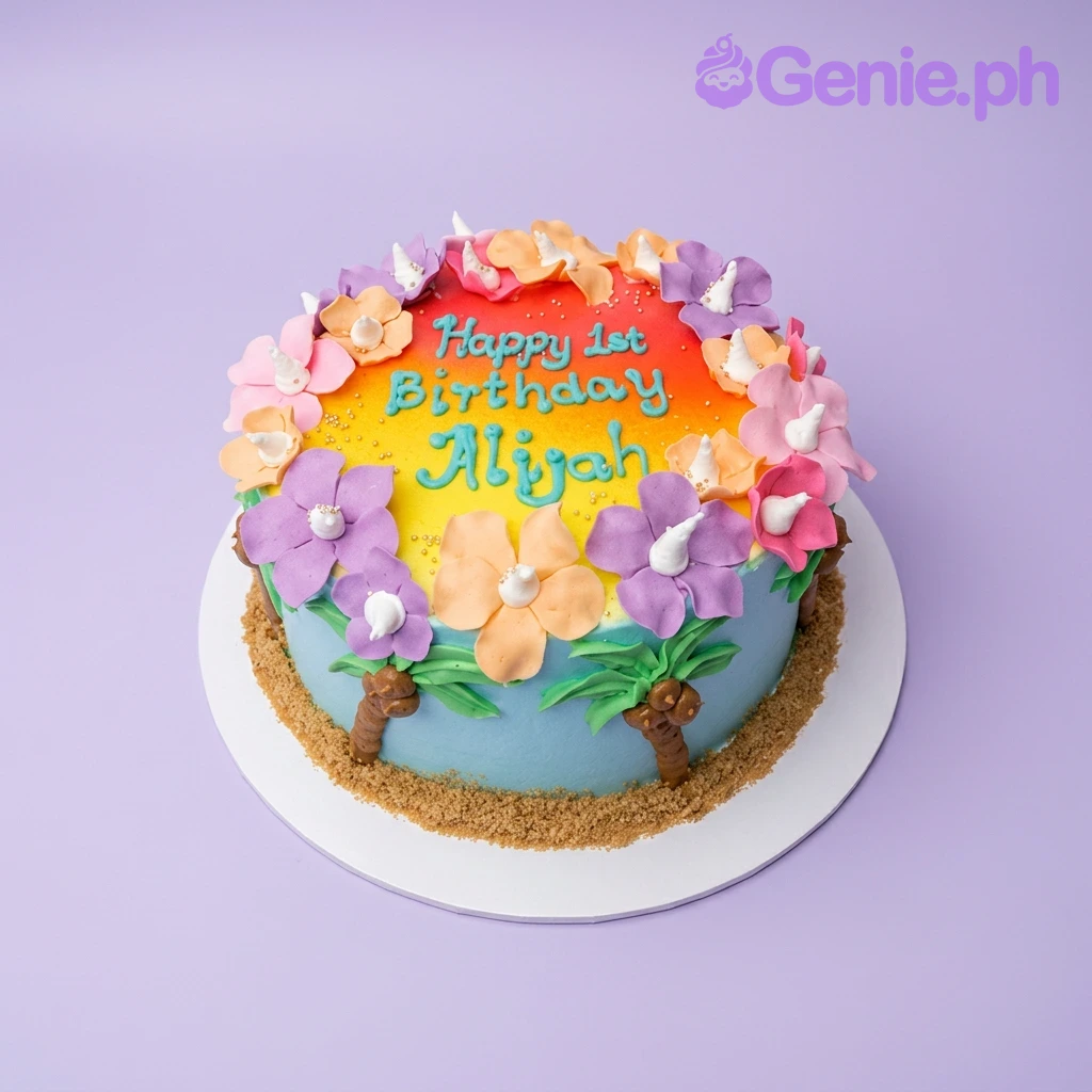 Tropical Beach Summer Cake Design