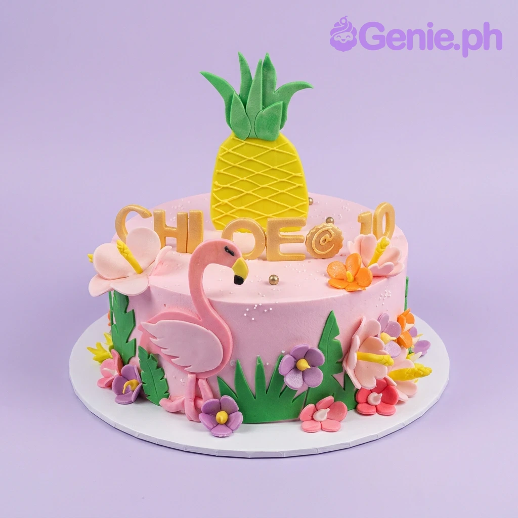 Tropical Flamingo Summer Cake Design