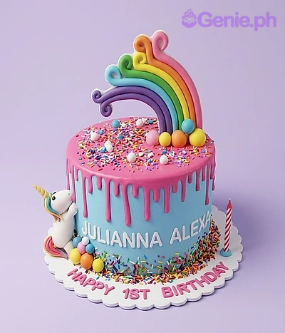 Unicorn 1st Birthday Cake