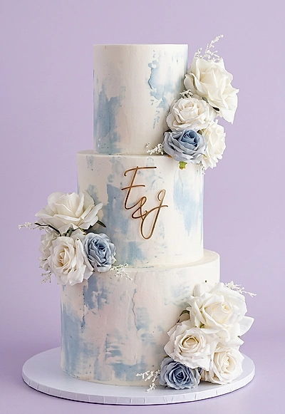 Watercolor Wedding Art Cake Design
