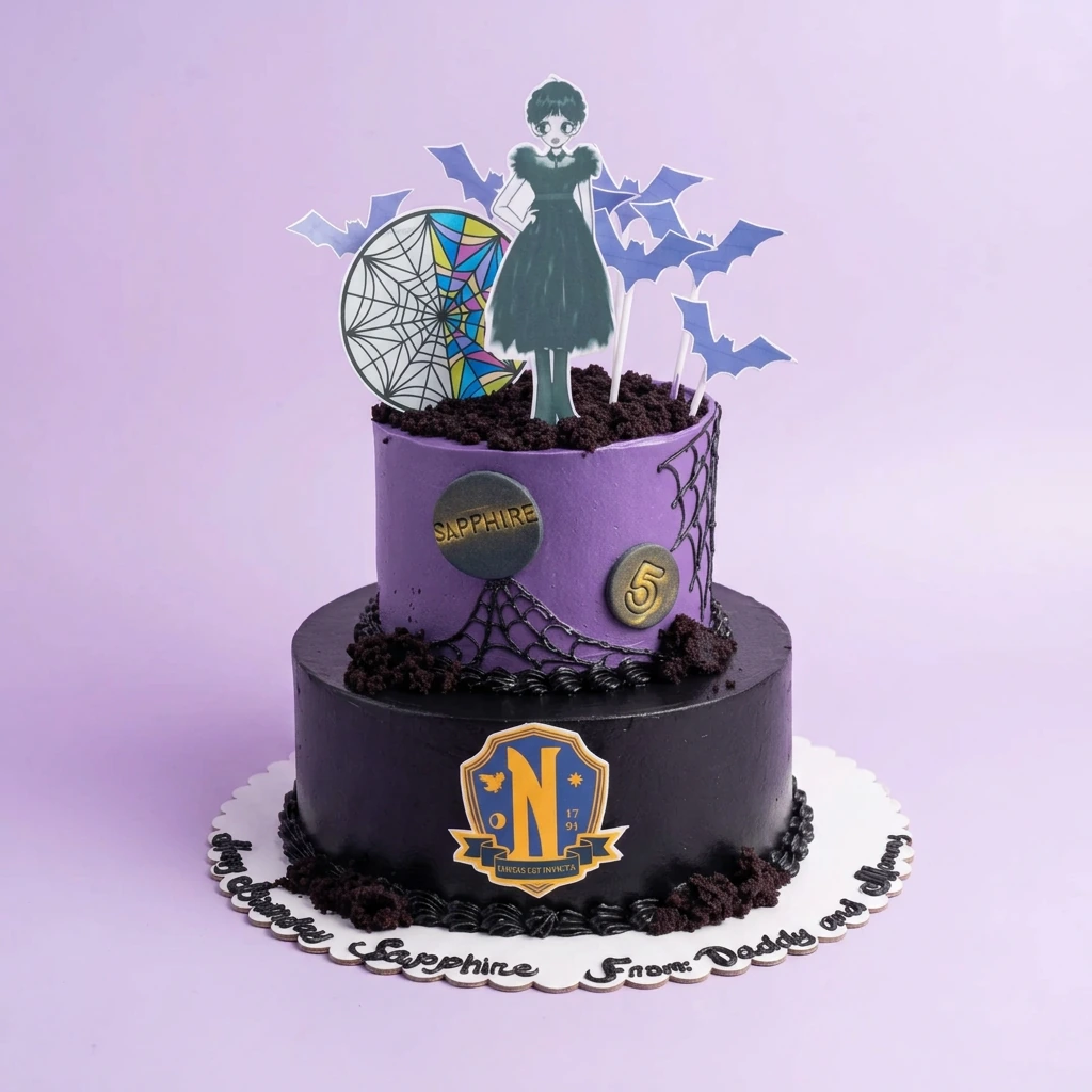 Wednesday Addams Chocolate Cake Design