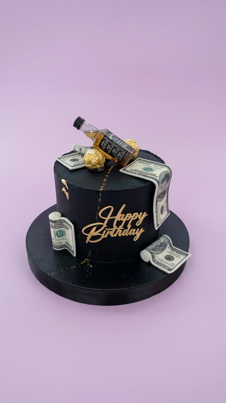 Whiskey Money Billiards Cake Design
