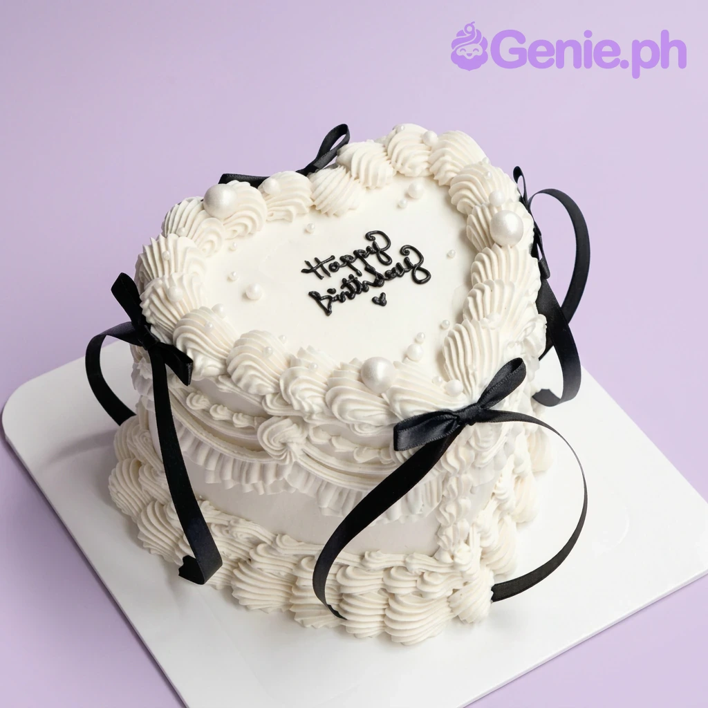 White Heart Vintage Cake White Heart Vintage Cake