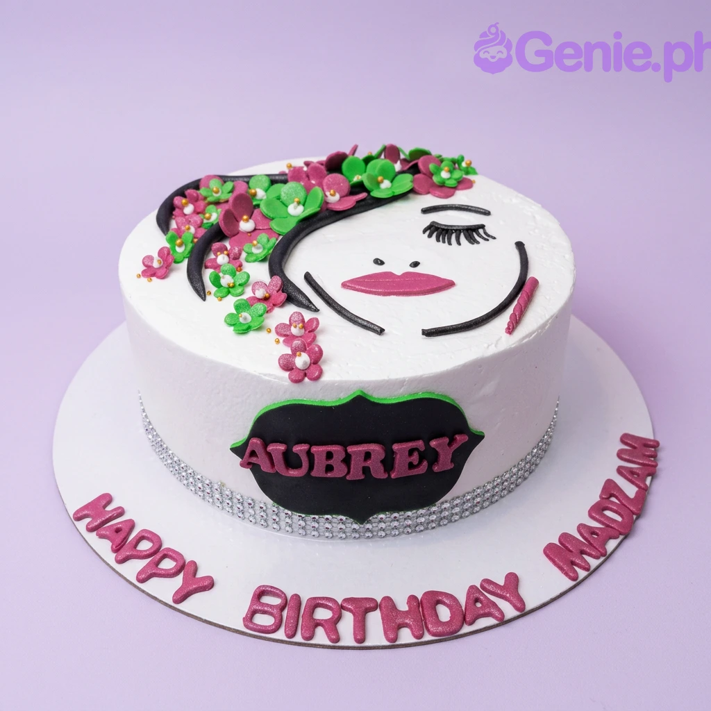 Woman Face Minimalist Wonder Woman Cake Design