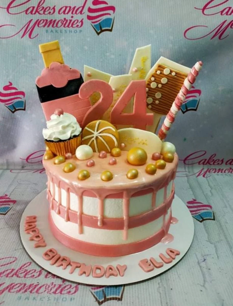 24th Birthday Valentines Cake And Cupcakes Set Cake Design