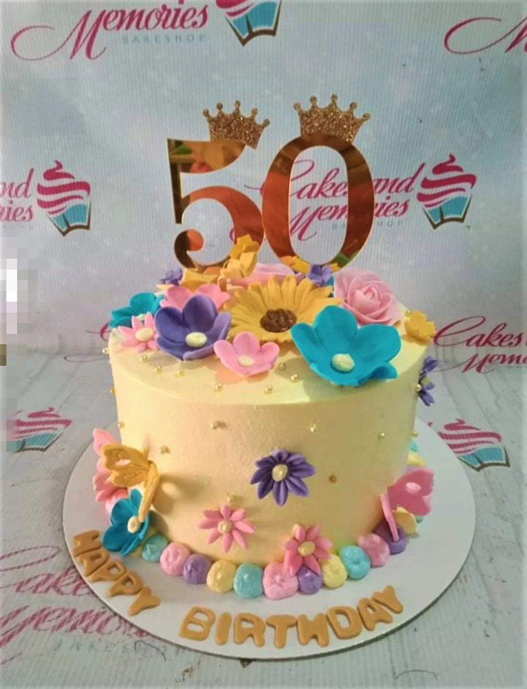50th Birthday Floral Debut Cake Design