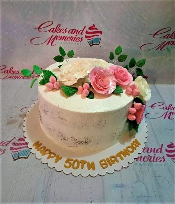 50th Birthday Floral Debut Cake Design