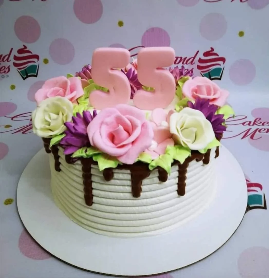 55th Birthday Camping Cake Design