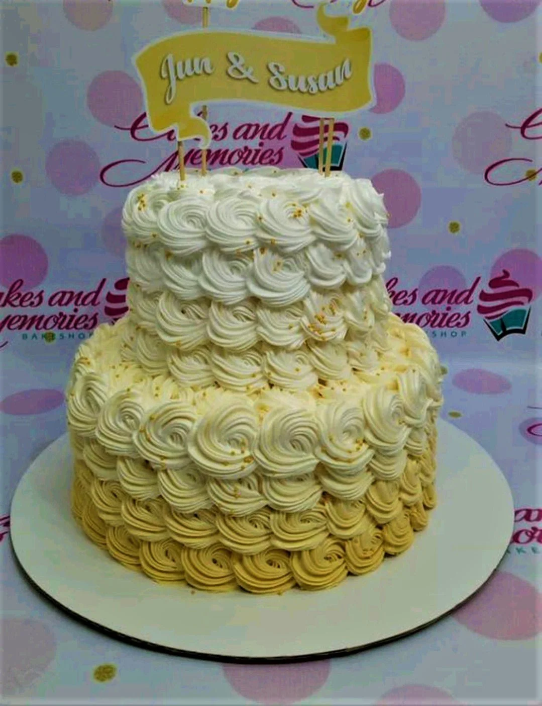 Anniversary Rosette Rosettes Cake Design
