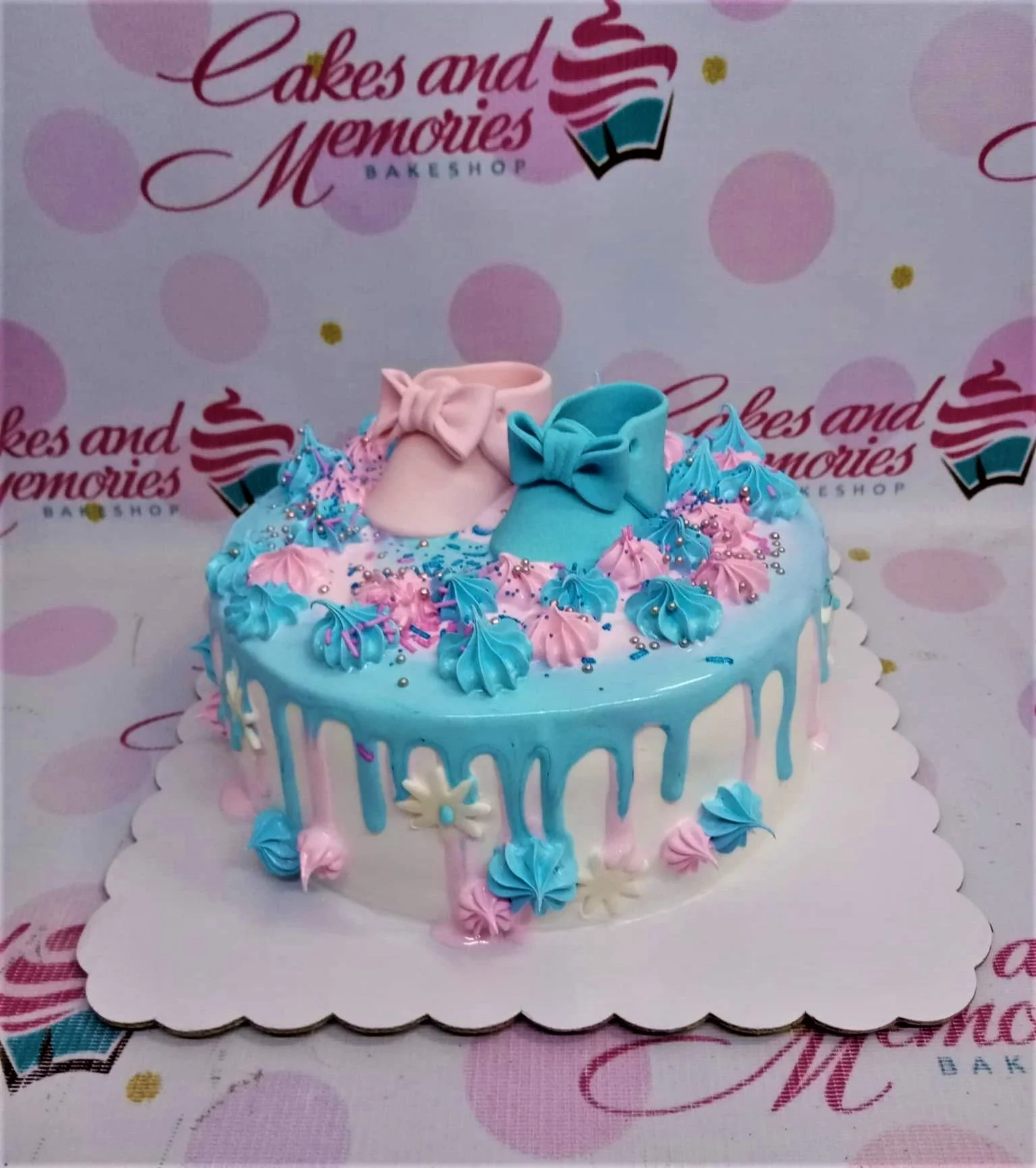 Baby Shower Bags & Shoes Cake Design