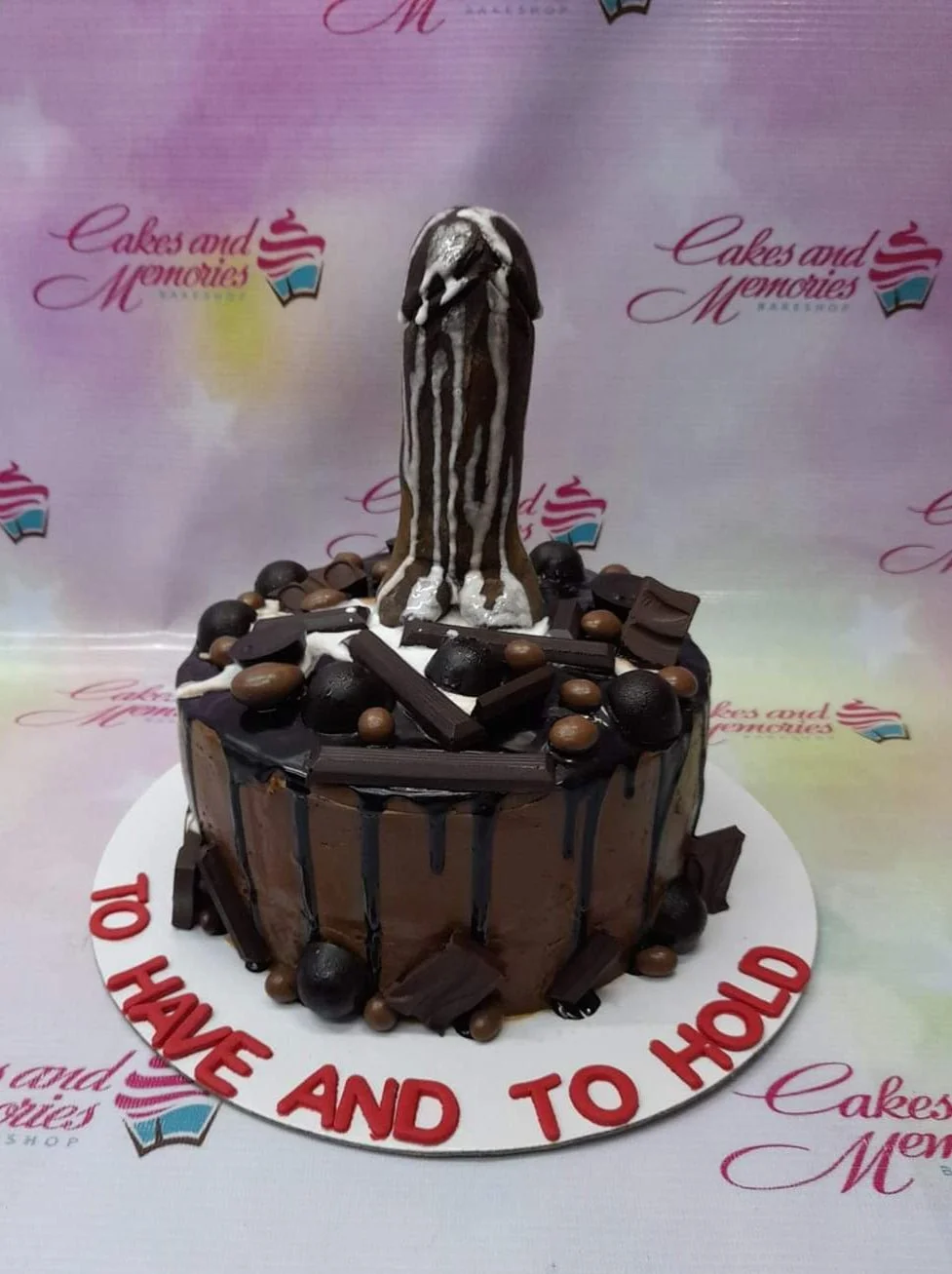 Bachelorette Chocolate Bridal Shower Cake Design