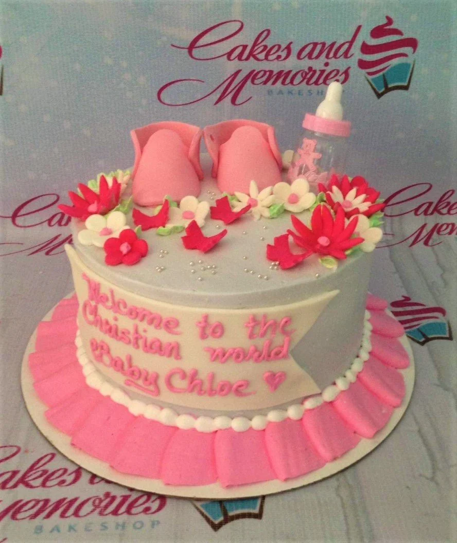 Baptism Bags & Shoes Cake Design