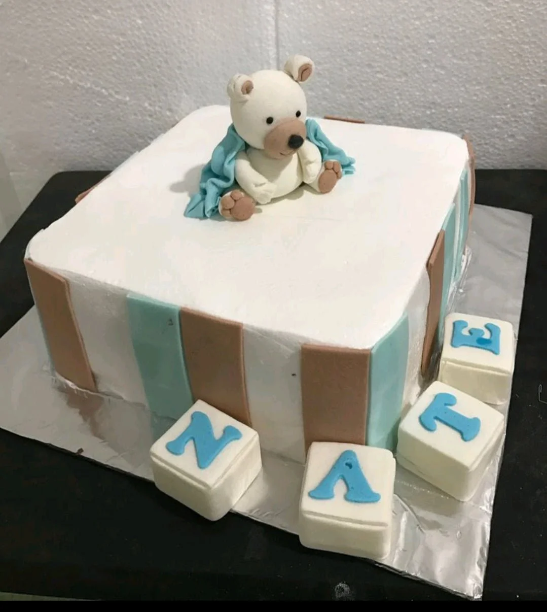 Bear Number Blocks Cake Design