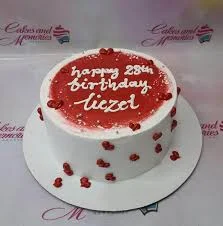 birthday hearts 1 Tier - red, silver theme with small red hearts birthday hearts 1 Tier - red, silver theme with small red hearts